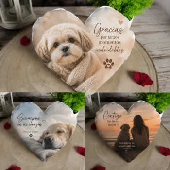 Mini cojín personalizado con forma de corazón