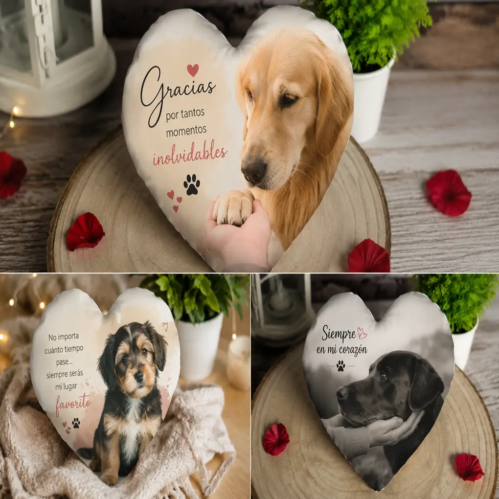 Mini cojín personalizado con forma de corazón - Imagen 2