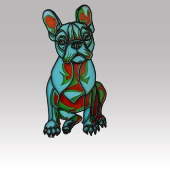 Cuadros mandala multicapa forma de French bulldog