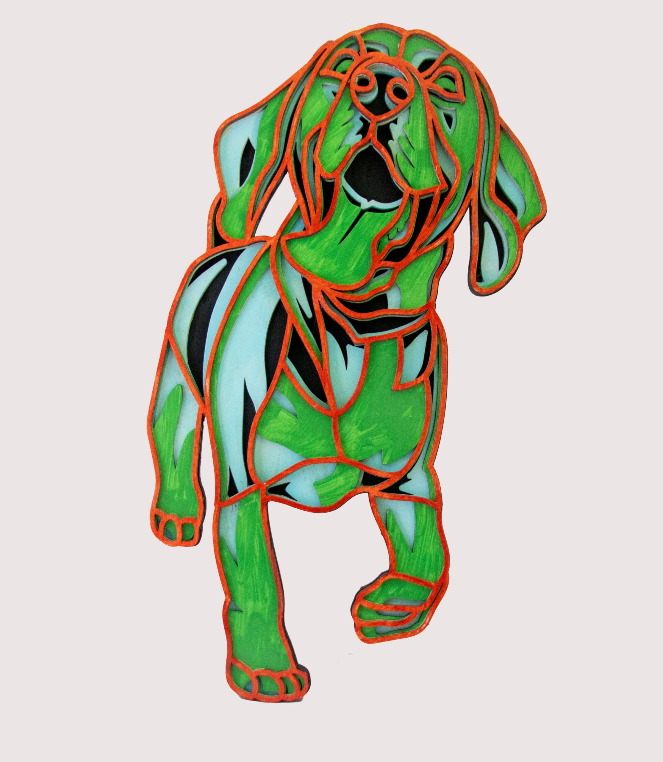 Cuadros mandala multicapa forma de Beagle
