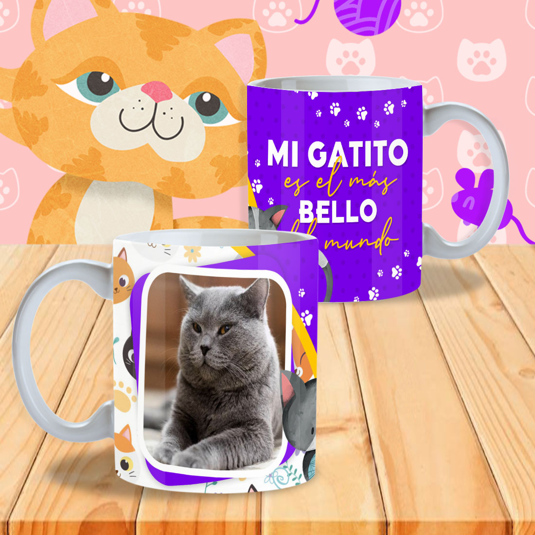 Tazas con diseños personalizable de Gatitos - Imagen 4