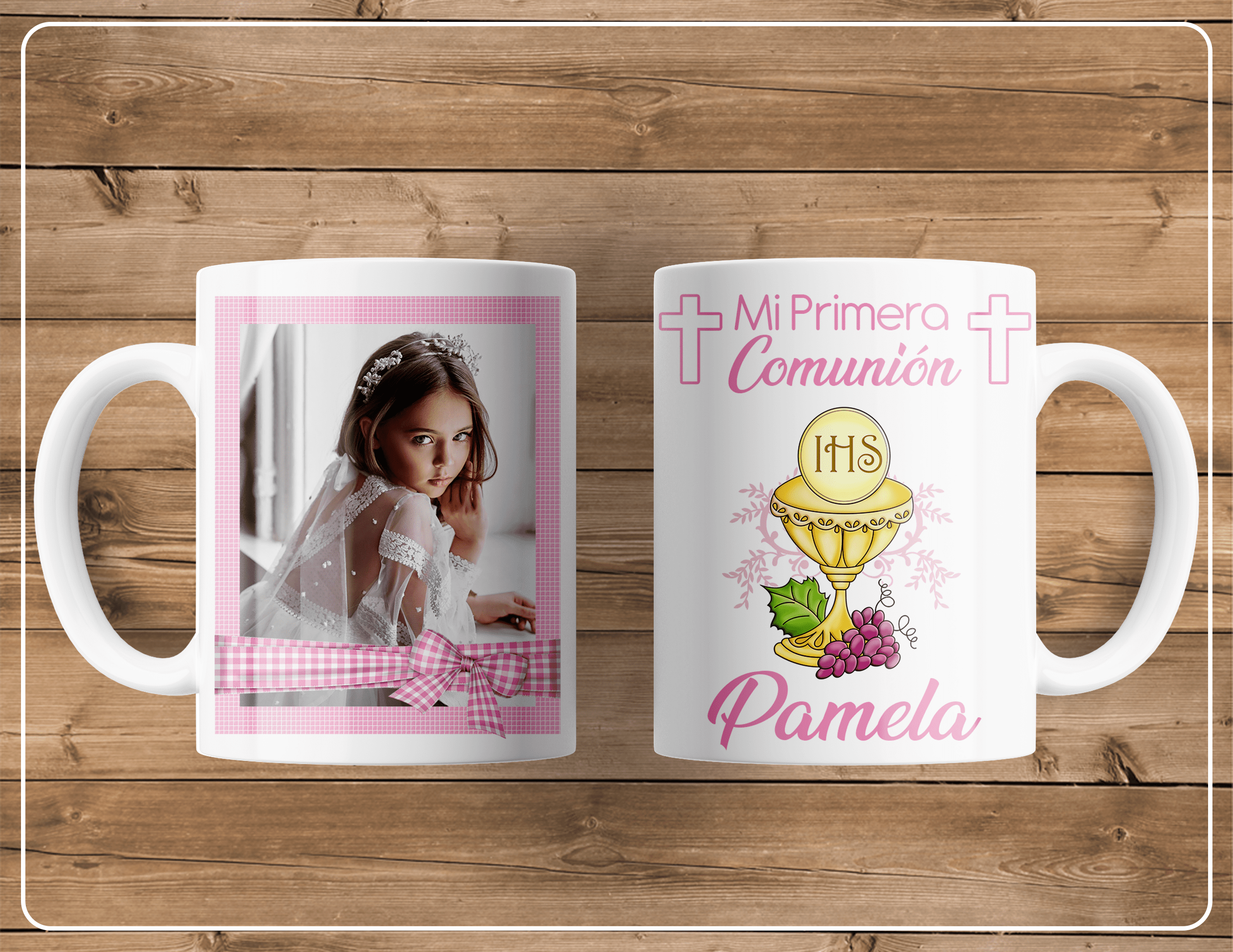 Tazas con diseños primera comunión personalizables con foto - Imagen 4