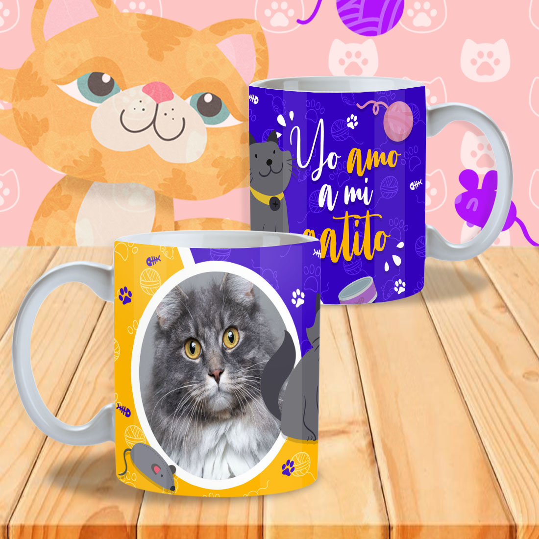 Tazas con diseños personalizable de Gatitos - Imagen 2