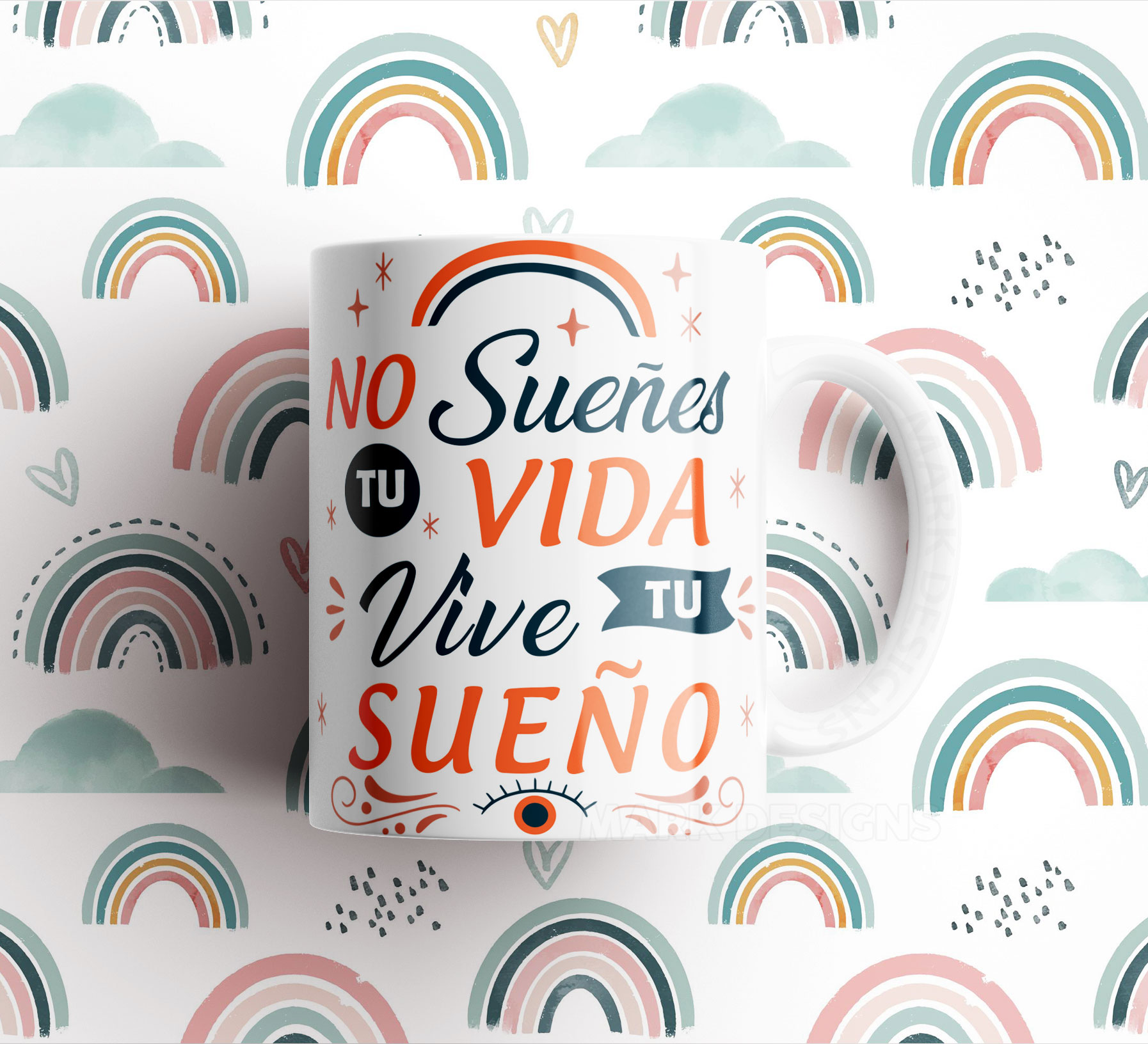 Tazas con diseños frases motivacionales