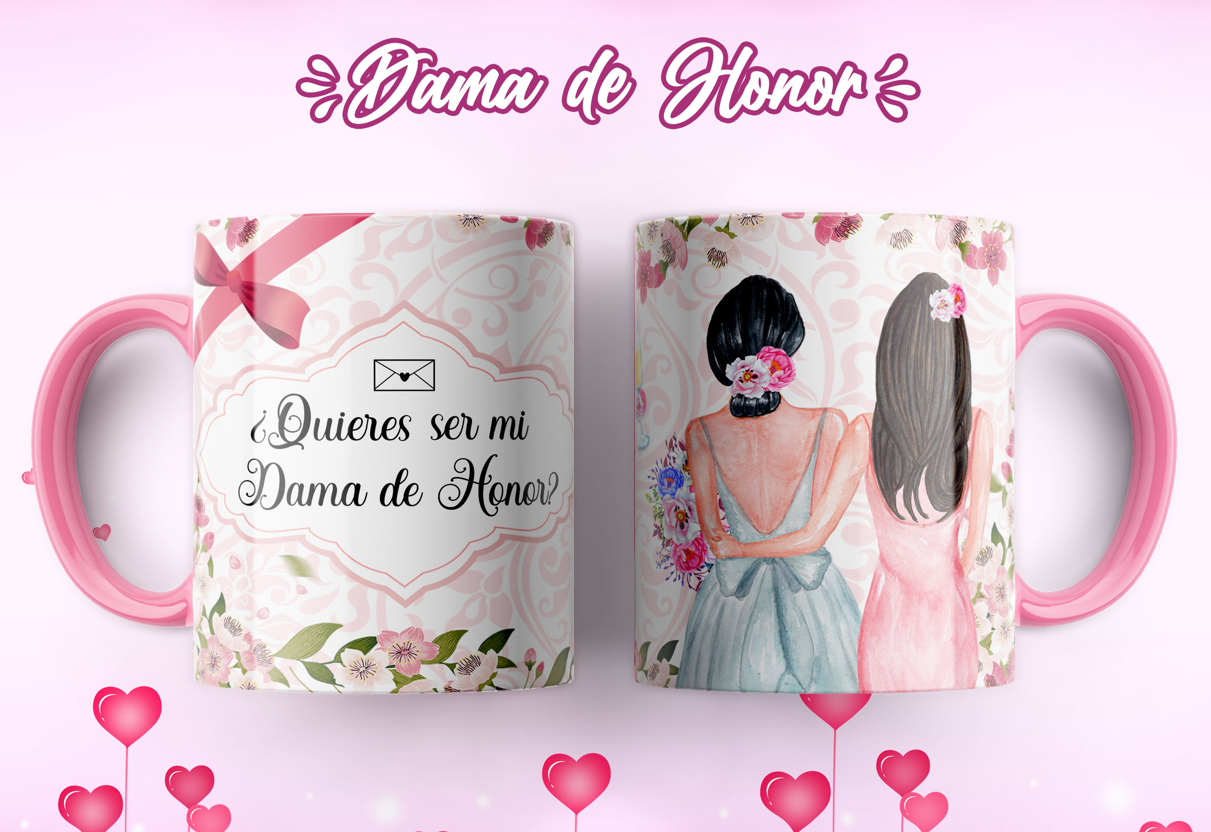 Tazas con diseño para pedir que sea tu dama de honor - Imagen 3