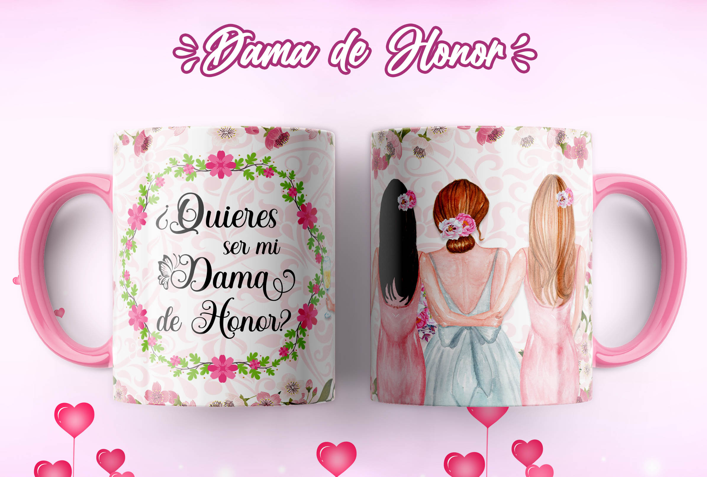 Tazas con diseño para pedir que sea tu dama de honor - Imagen 2