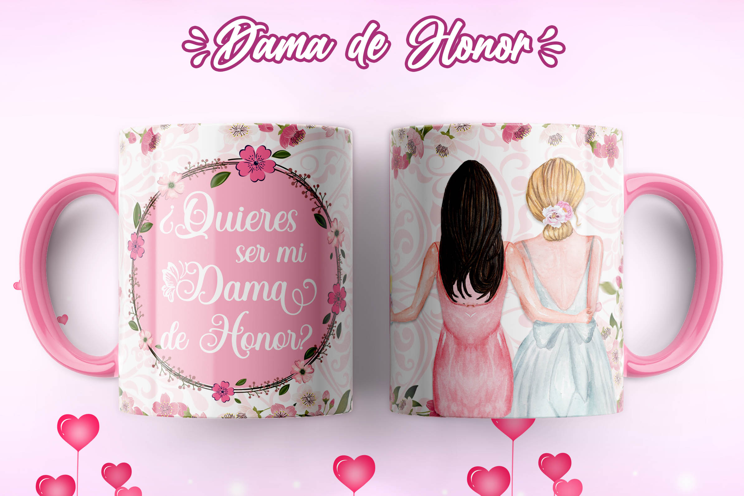 Tazas con diseño para pedir que sea tu dama de honor