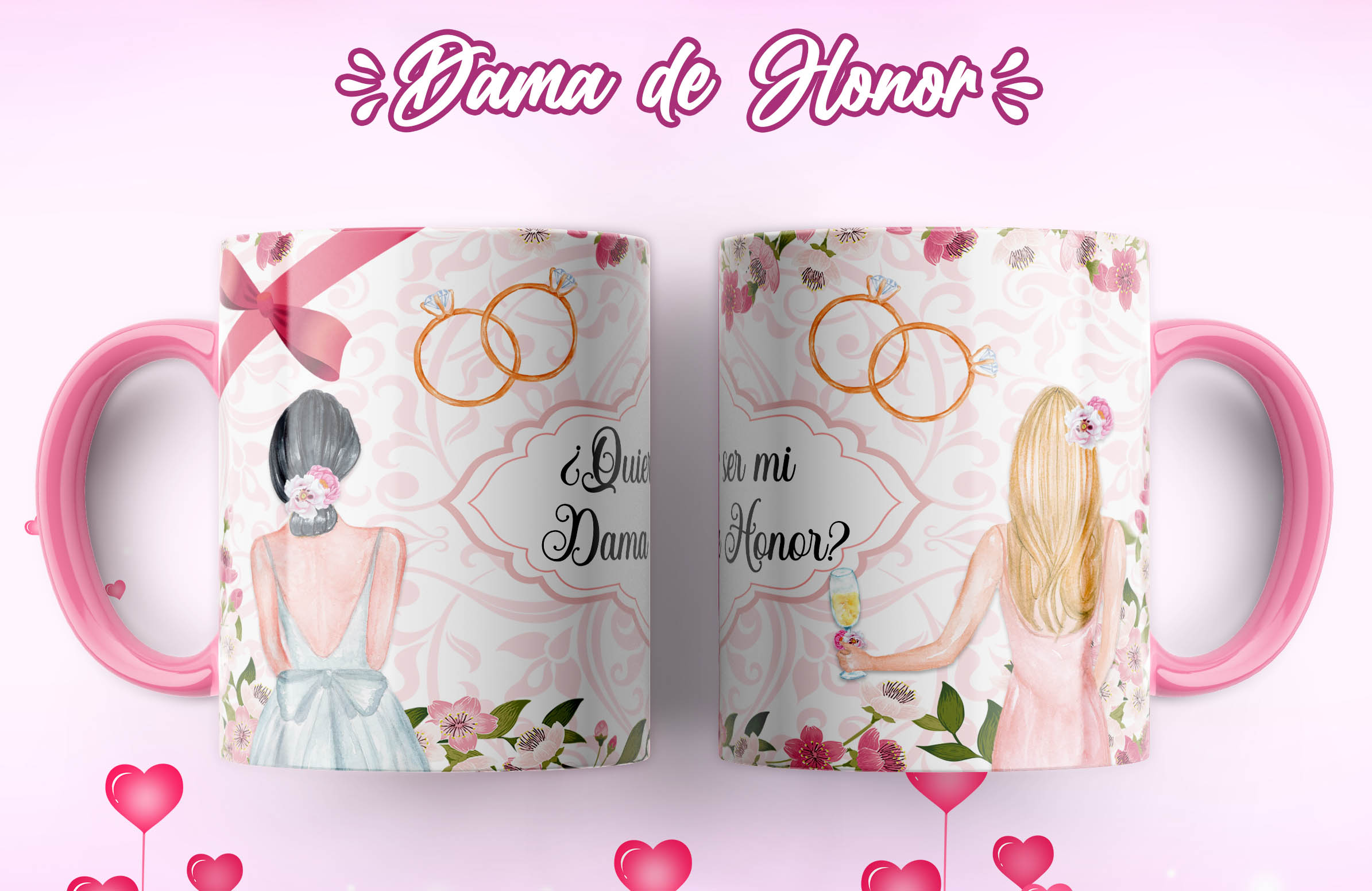 Tazas con diseño para pedir que sea tu dama de honor - Imagen 4