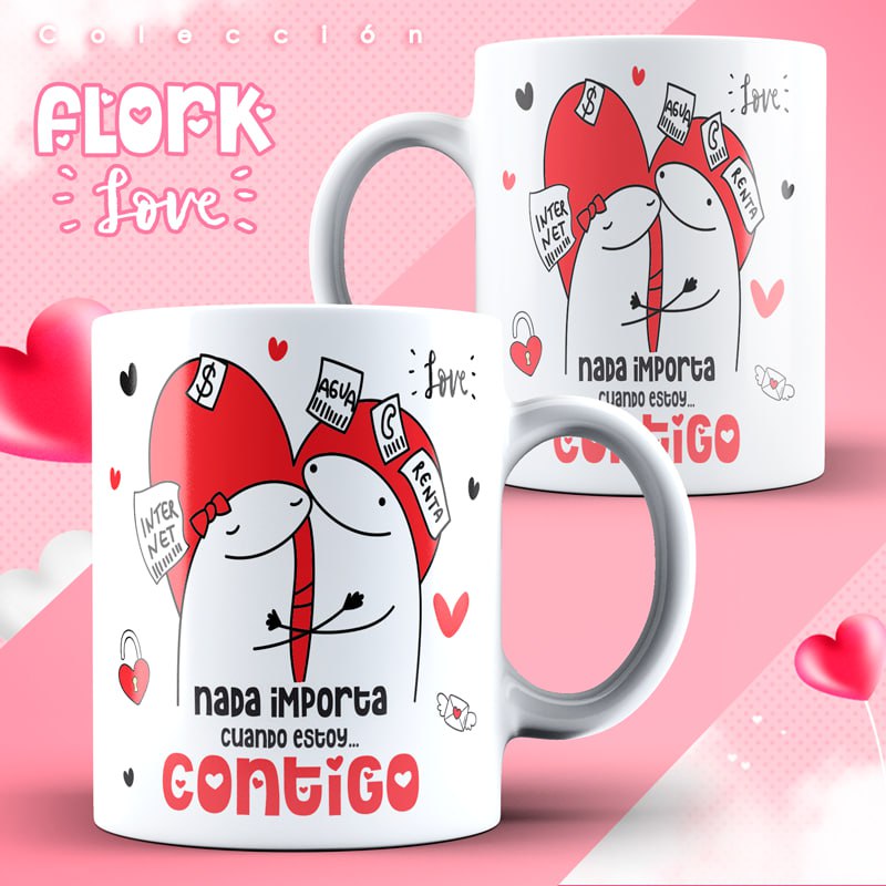 Tazas con diseños romanticos dibujados con florks - Imagen 9