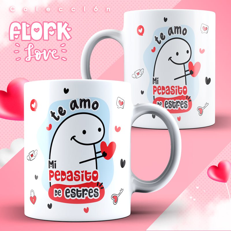 Tazas con diseños romanticos dibujados con florks - Imagen 5