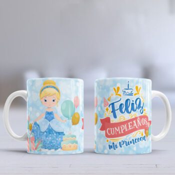 Tazas diseño princesas disney feliz cumpleaños