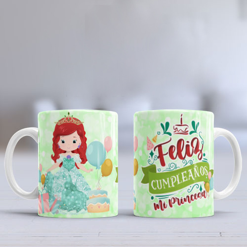 Tazas diseño princesas disney feliz cumpleaños - Imagen 8