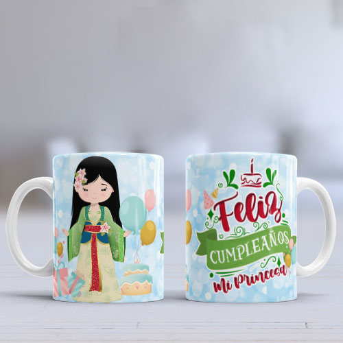 Tazas diseño princesas disney feliz cumpleaños - Imagen 7