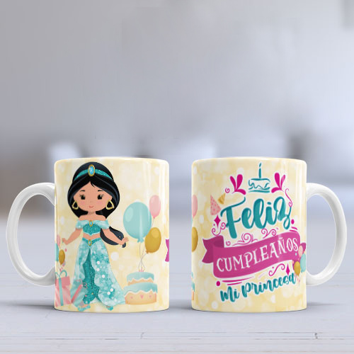 Tazas diseño princesas disney feliz cumpleaños - Imagen 6
