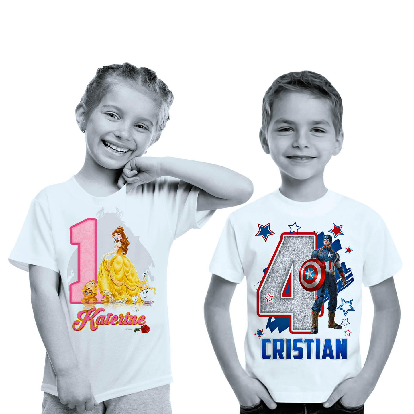Camiseta infantil con la edad para felicitar el cumpleaños