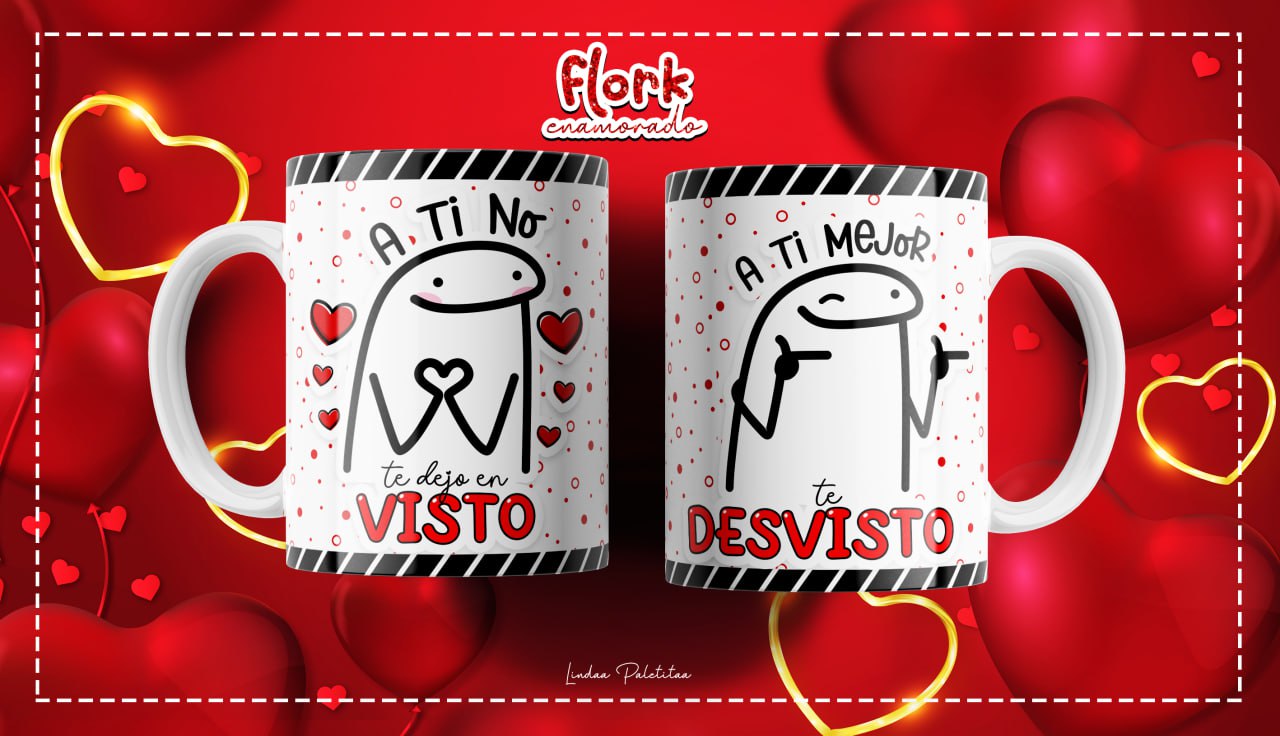 Tazas con diseños romanticos dibujados con florks - Imagen 6