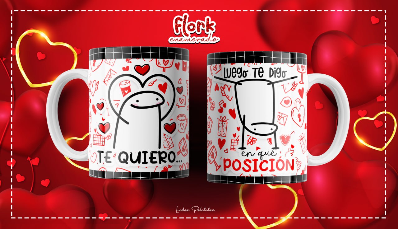 Tazas con diseños romanticos dibujados con florks - Imagen 8