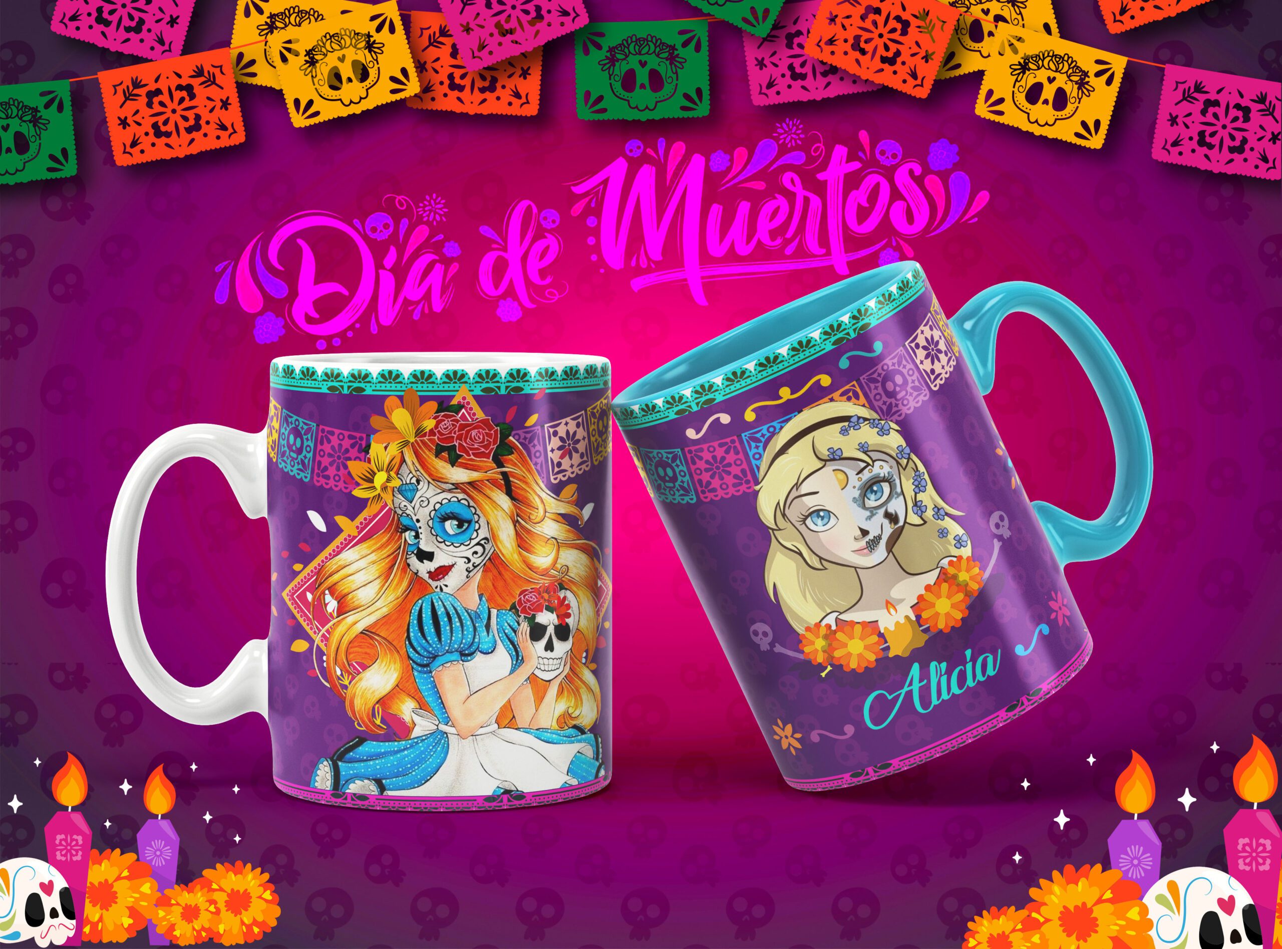 Tazas diseño princesas Disney terroríficas