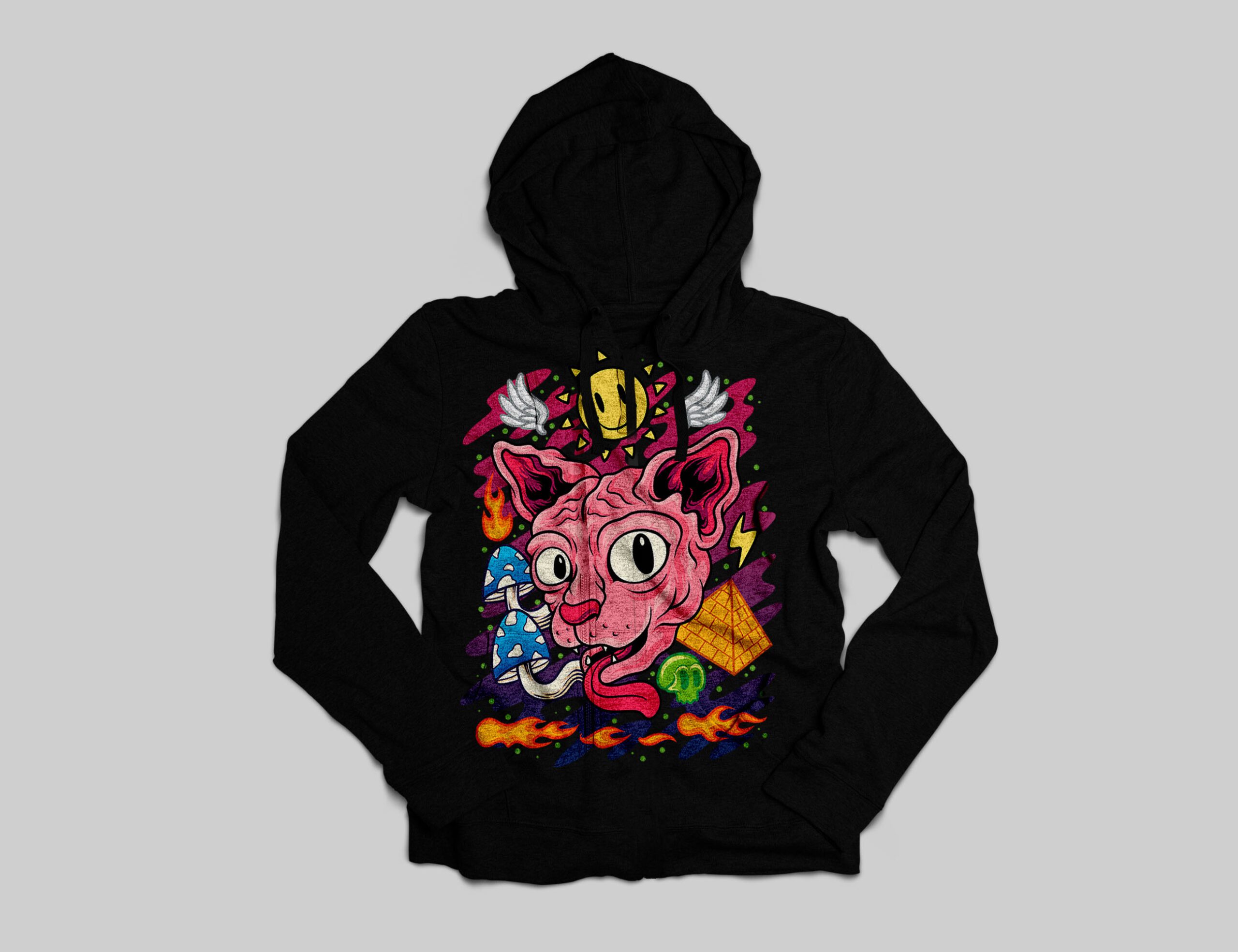 Camiseta o sudadera de Gato Sphinx Psicodélico - Imagen 3