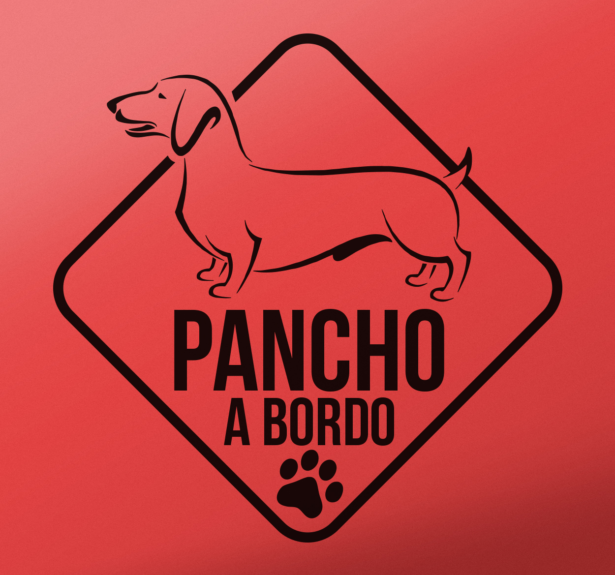 Vinilo para coche "Teckel A bordo con nombre"
