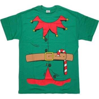 Camiseta verde con diseño de elfo