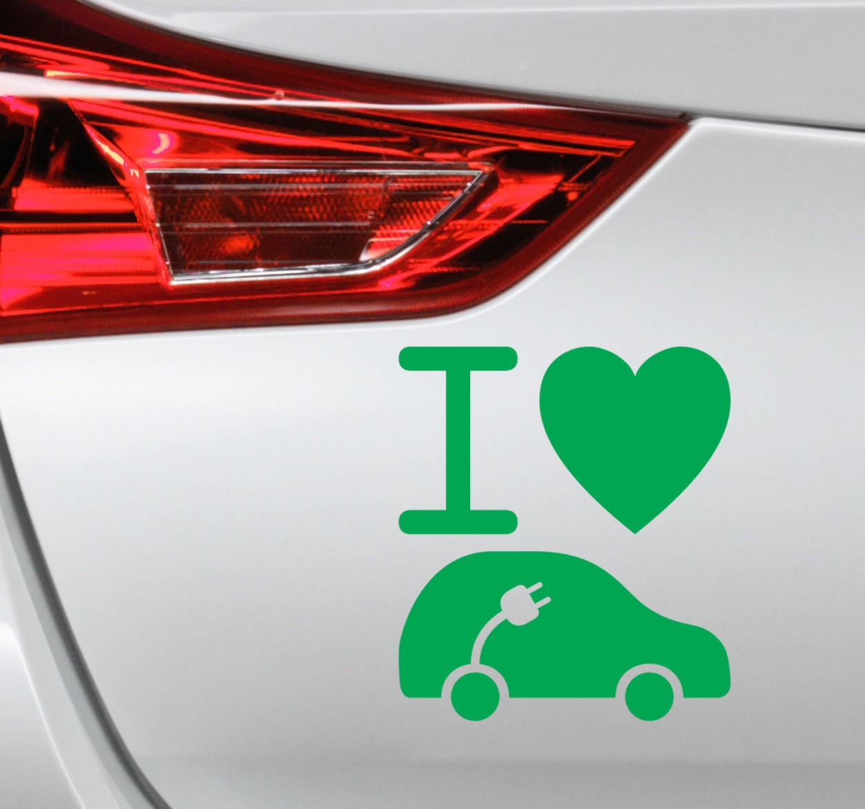 Vinilo para coche "I love eléctrico"