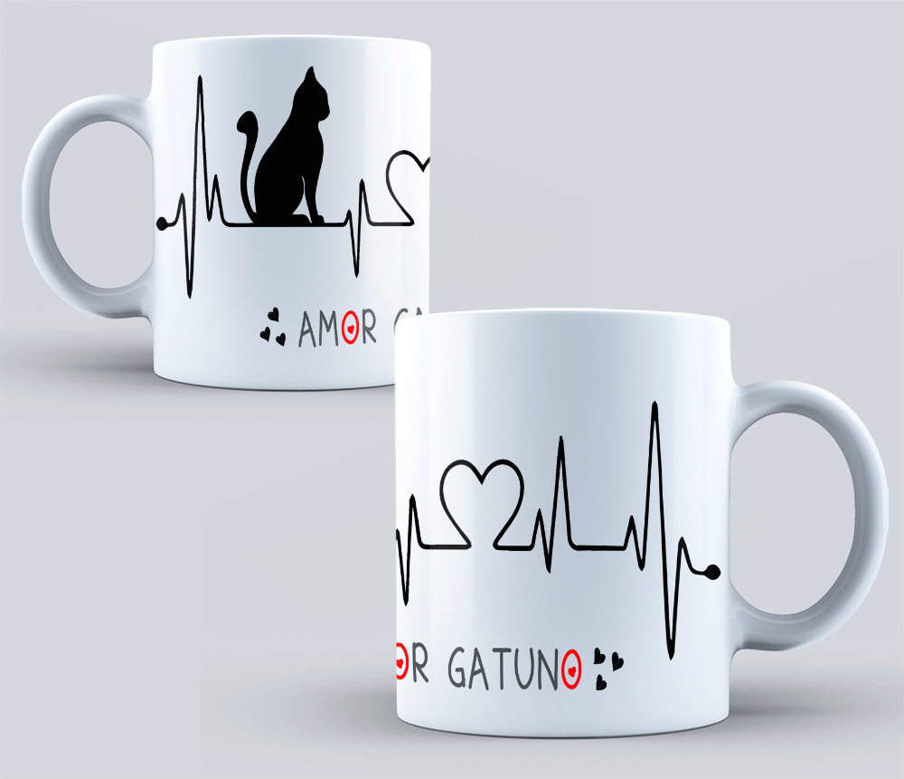 Colección de Tazas Amor Gatuno: Para los que Ronronean con Amor