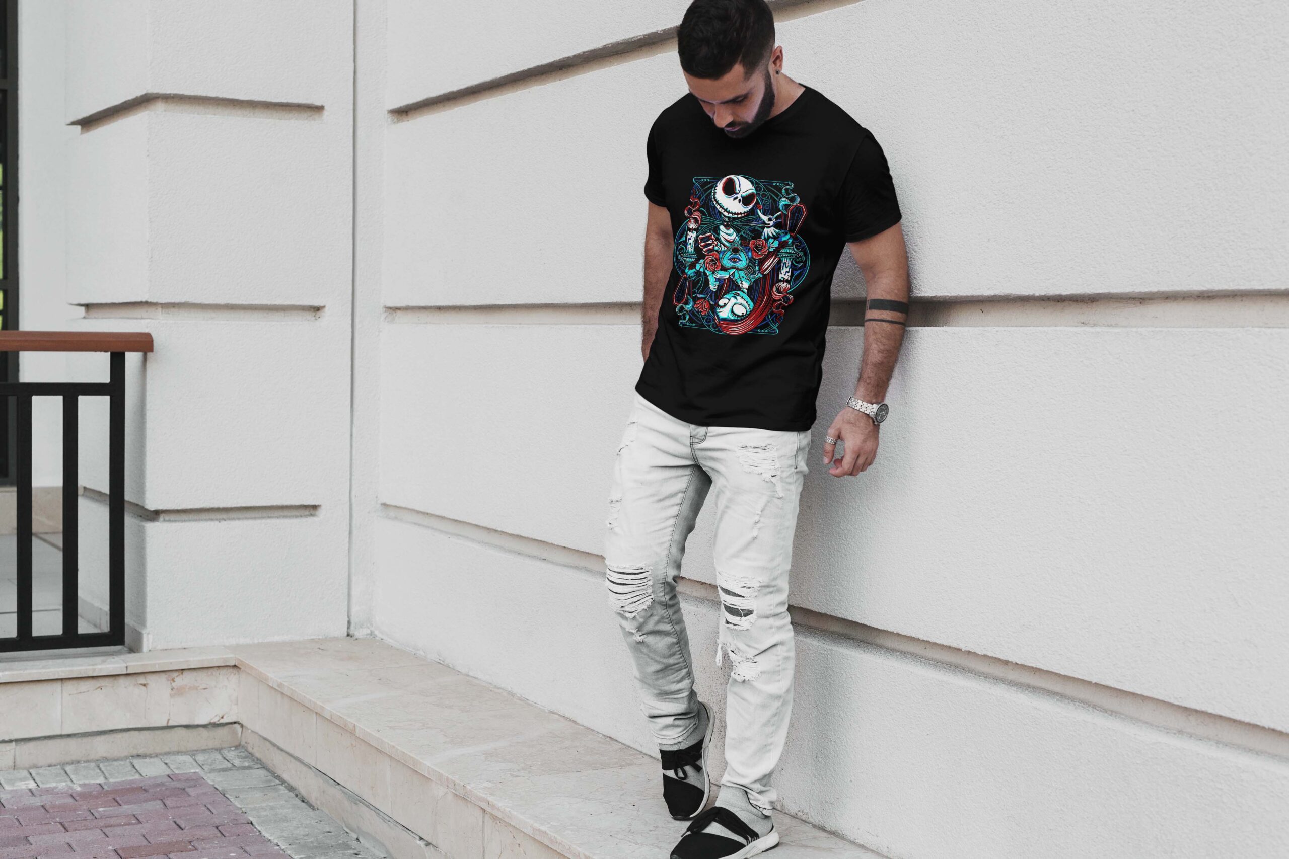 Camiseta o sudadera diseño colorido de Jack y Sally - Imagen 2