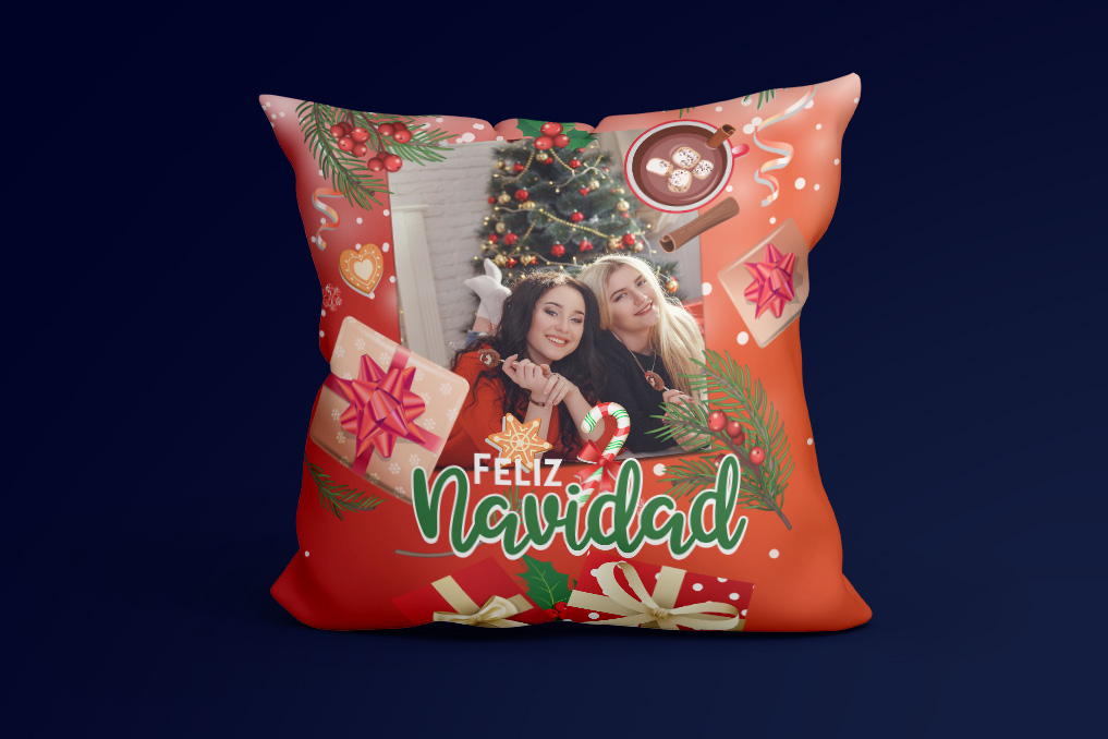 Cojín Personalizable de Navidad: Tus Recuerdos, Nuestra Magia - Imagen 4