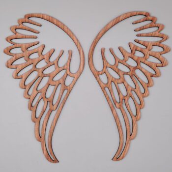 Decoración de pared de madera con forma de alas de ángel